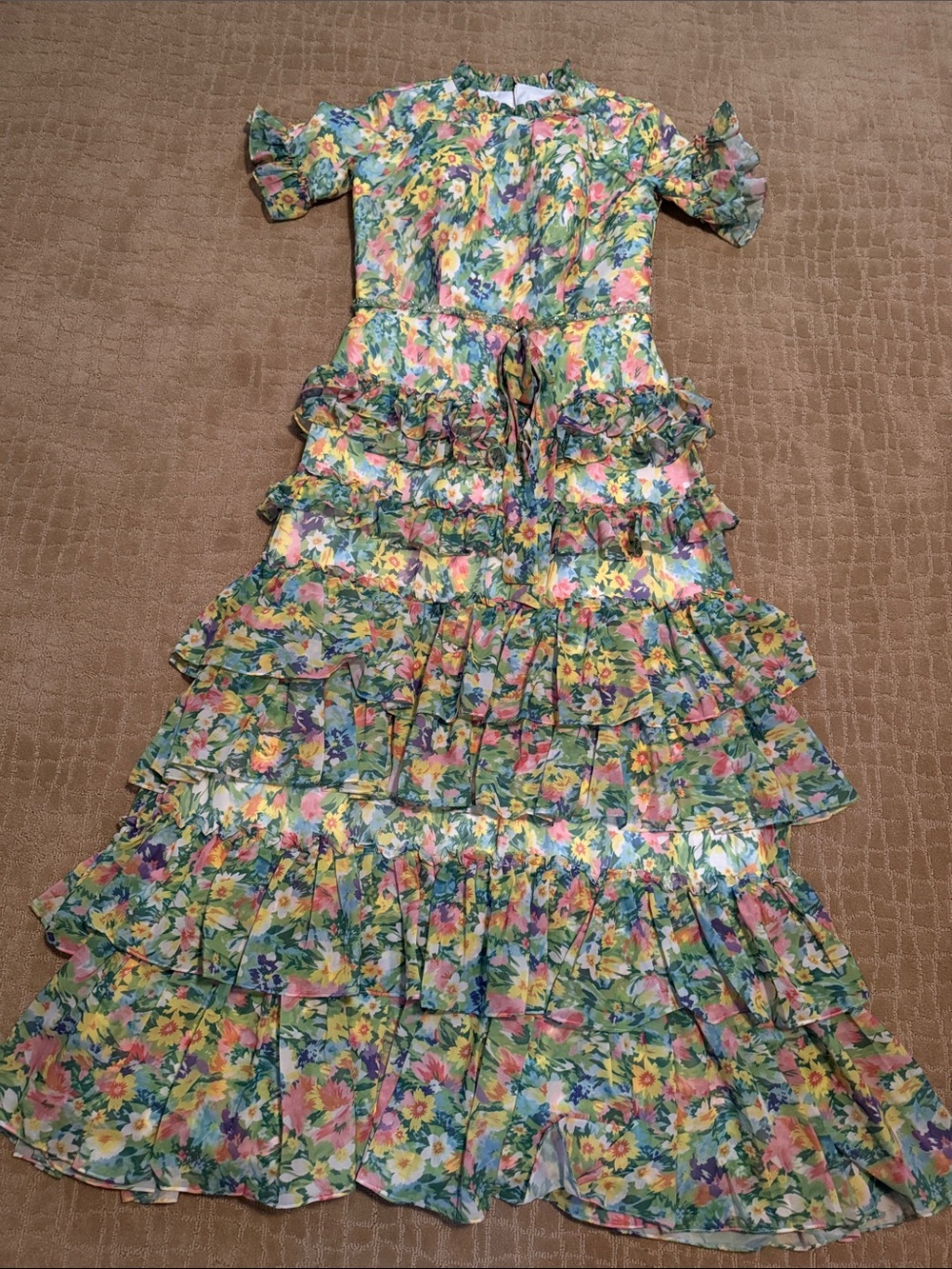 Floral Ruffle Maxi Dress - wedding guest/ mother of the bride